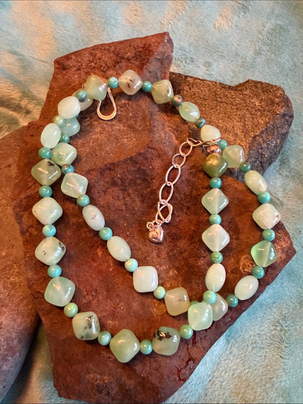 ✨ Jay King Green Chalcedony-sterling Silver -21”  Necklace (227)